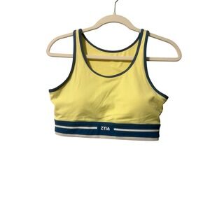 ZYIA ACTIVE Yellow Teal Trim Sports Bra Athletic Workout Top Size‎ M